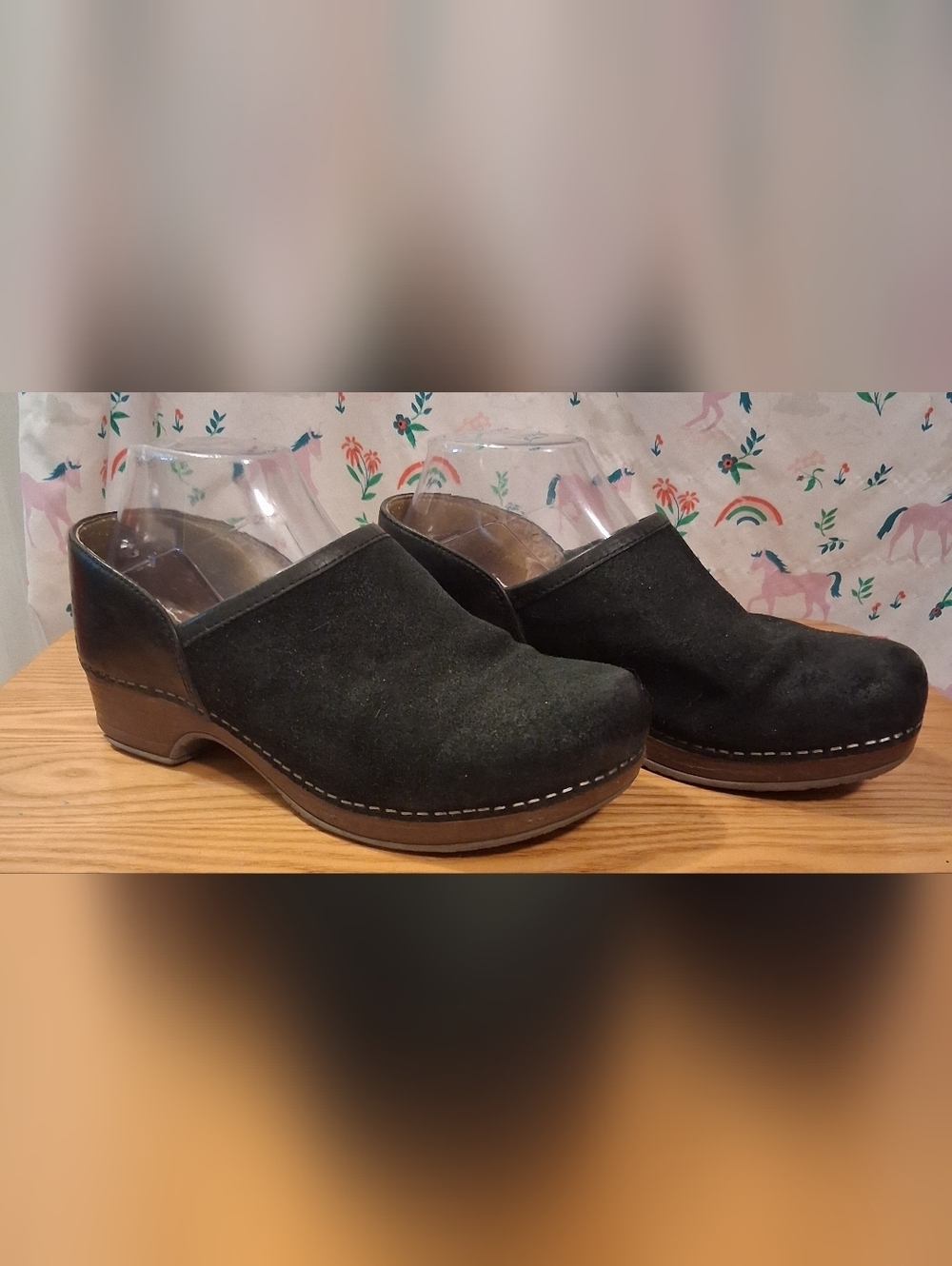 Dansko Brenna Black Suede Orthotic Business Casual Clog Shoe SZ 7/7.5